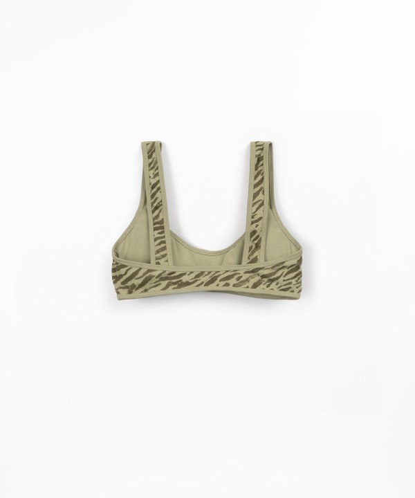 Top de bikini con estampado de cebra