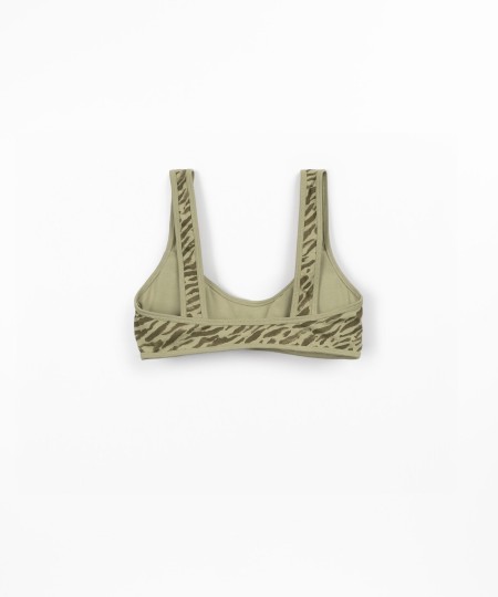 Top de bikini con estampado de cebra