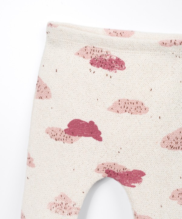 Jersey trousers with cloud print
