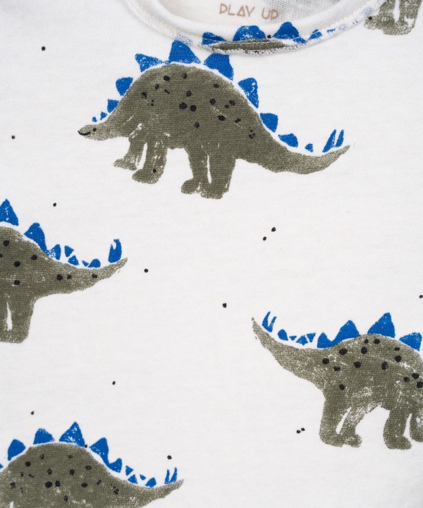 Knitted sweater with dinosaur print