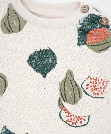Camisola de malha com padrão de figos
