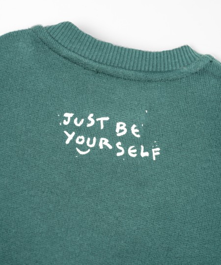Knitted sweater with brushed interior