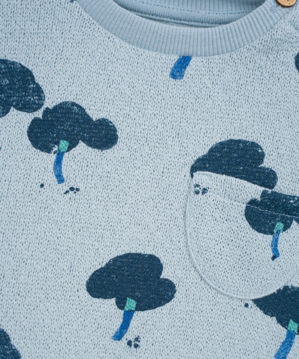 Pull en maille avec motif de arbres