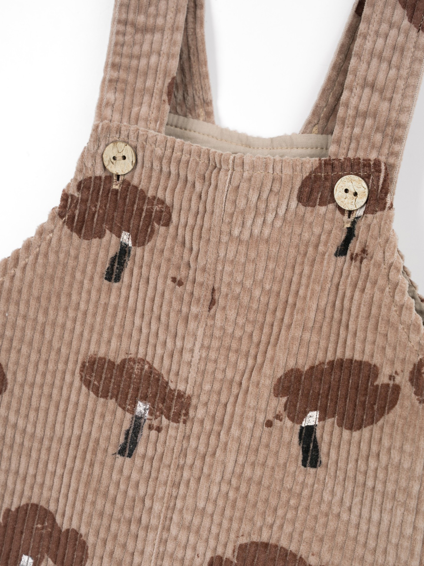 Corduroy jumpsuit with print