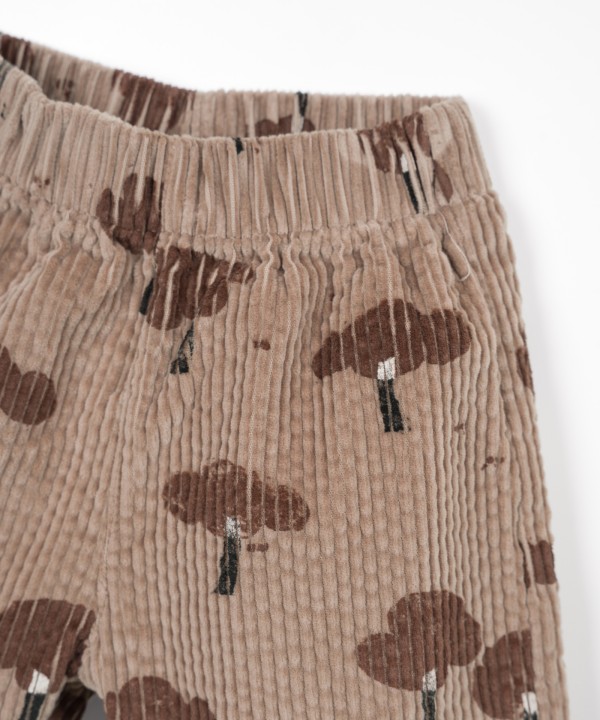 Corduroy pants with print