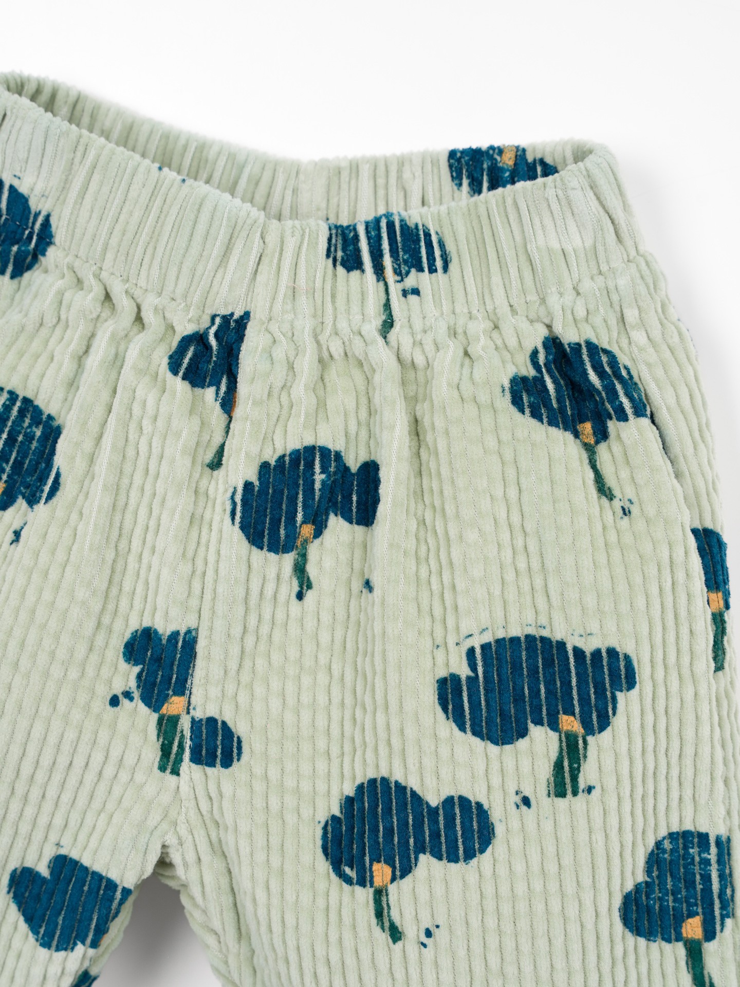 Pantalon en velours côtelé avec imprimé