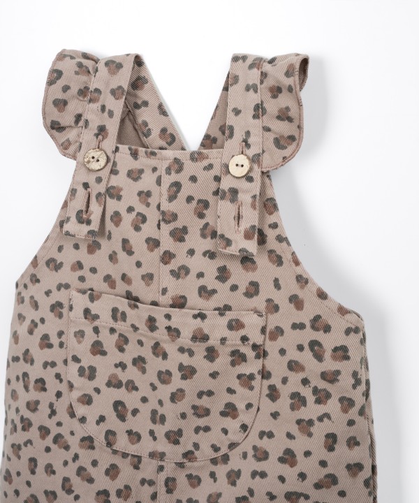 Fabric jumpsuit with print
