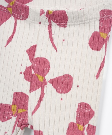 Printed Leggings in Recycled Cotton and Polyester