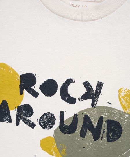T-shirt en coton et coton recyclé avec dessin sur le devant