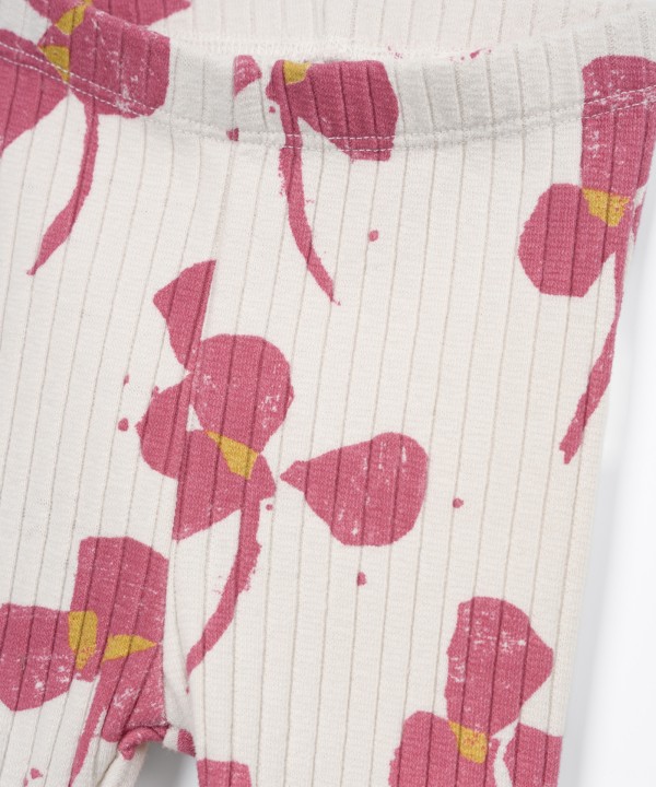 Printed Leggings in Recycled Cotton and Polyester