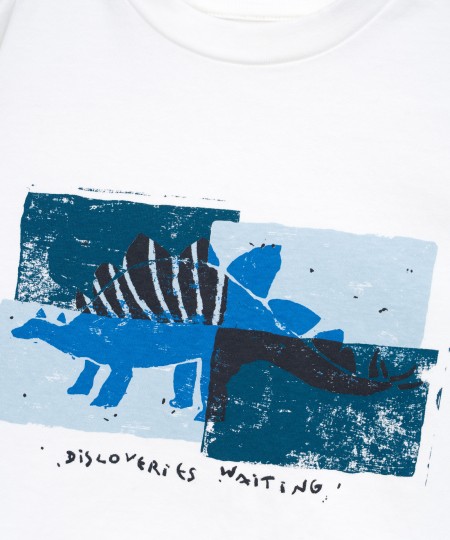 T-shirt en coton et coton recyclé avec dessin sur le devant
