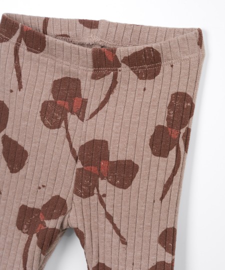 Leggings stampati in cotone e poliestere riciclato