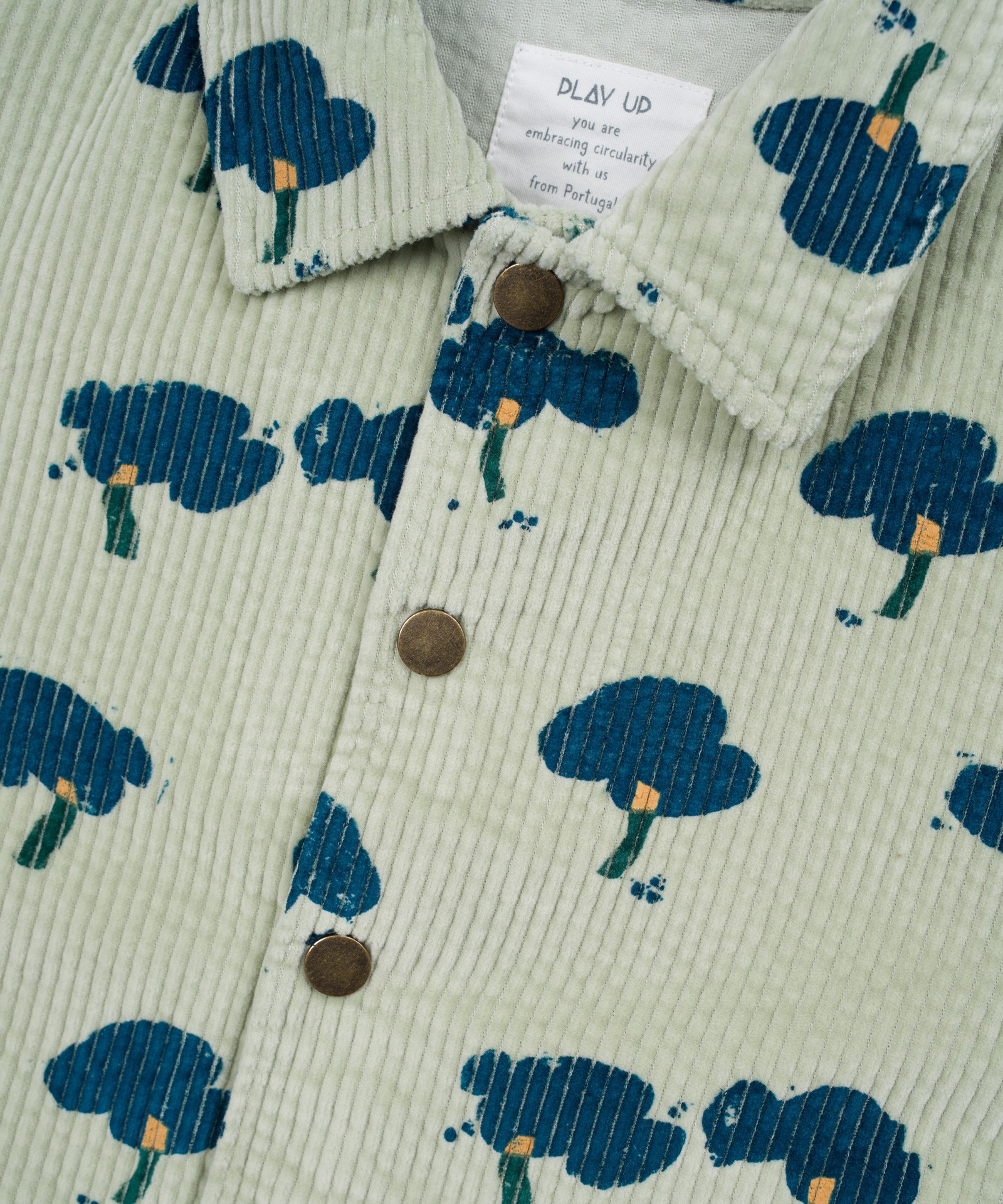 Camisa de bombazine com estampado