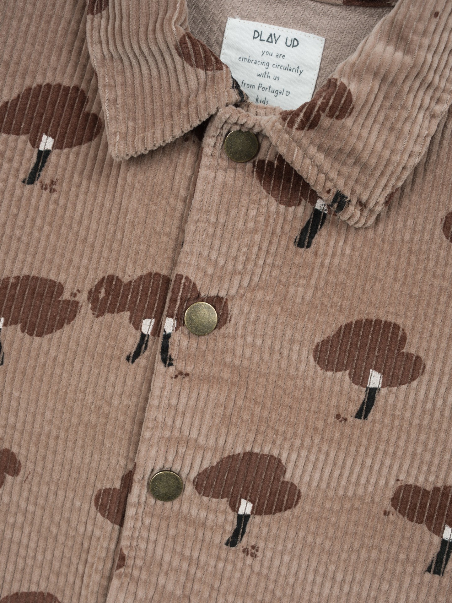 Camicia di velluto a coste con stampa