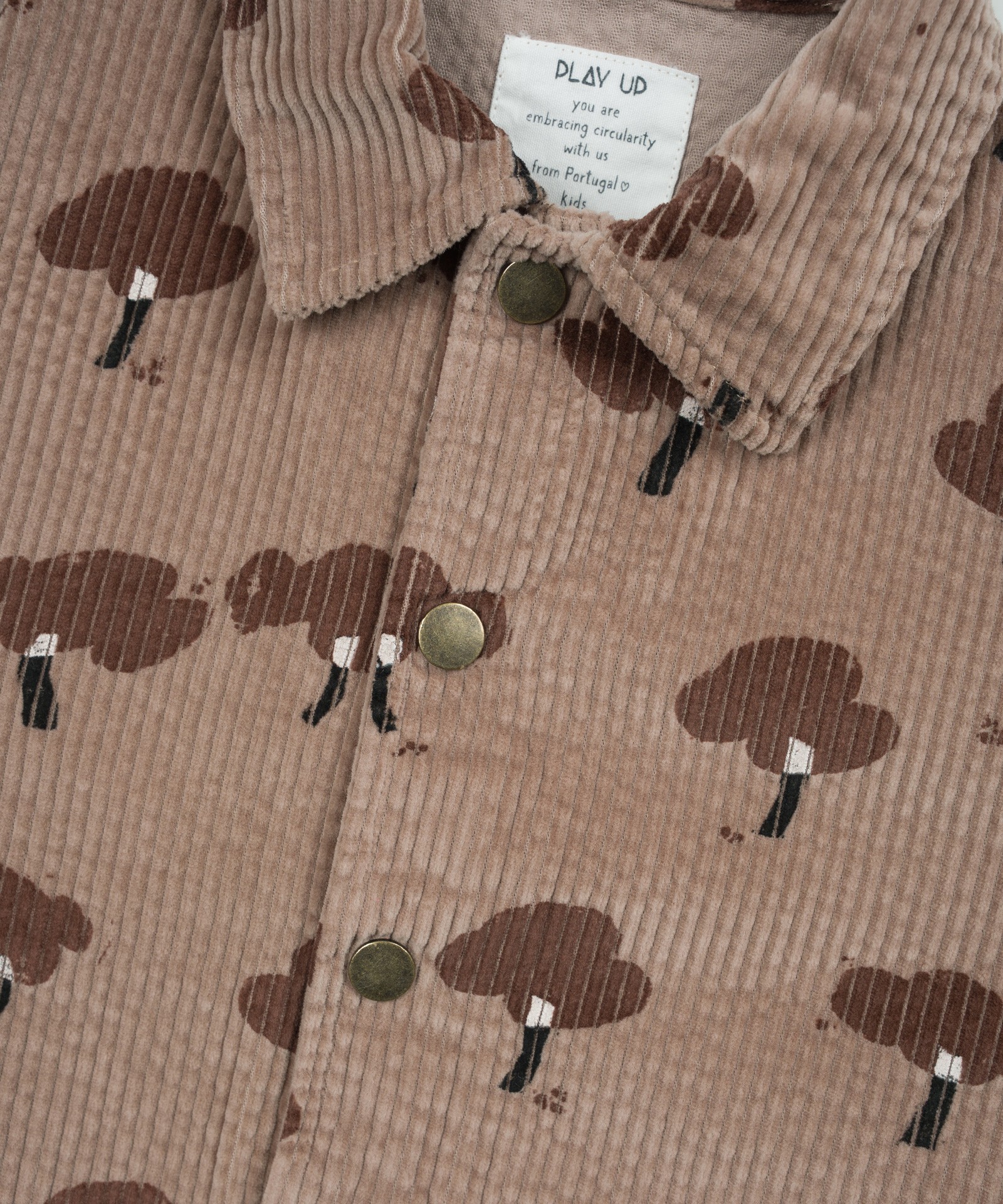 Camisa de bombazine com estampado