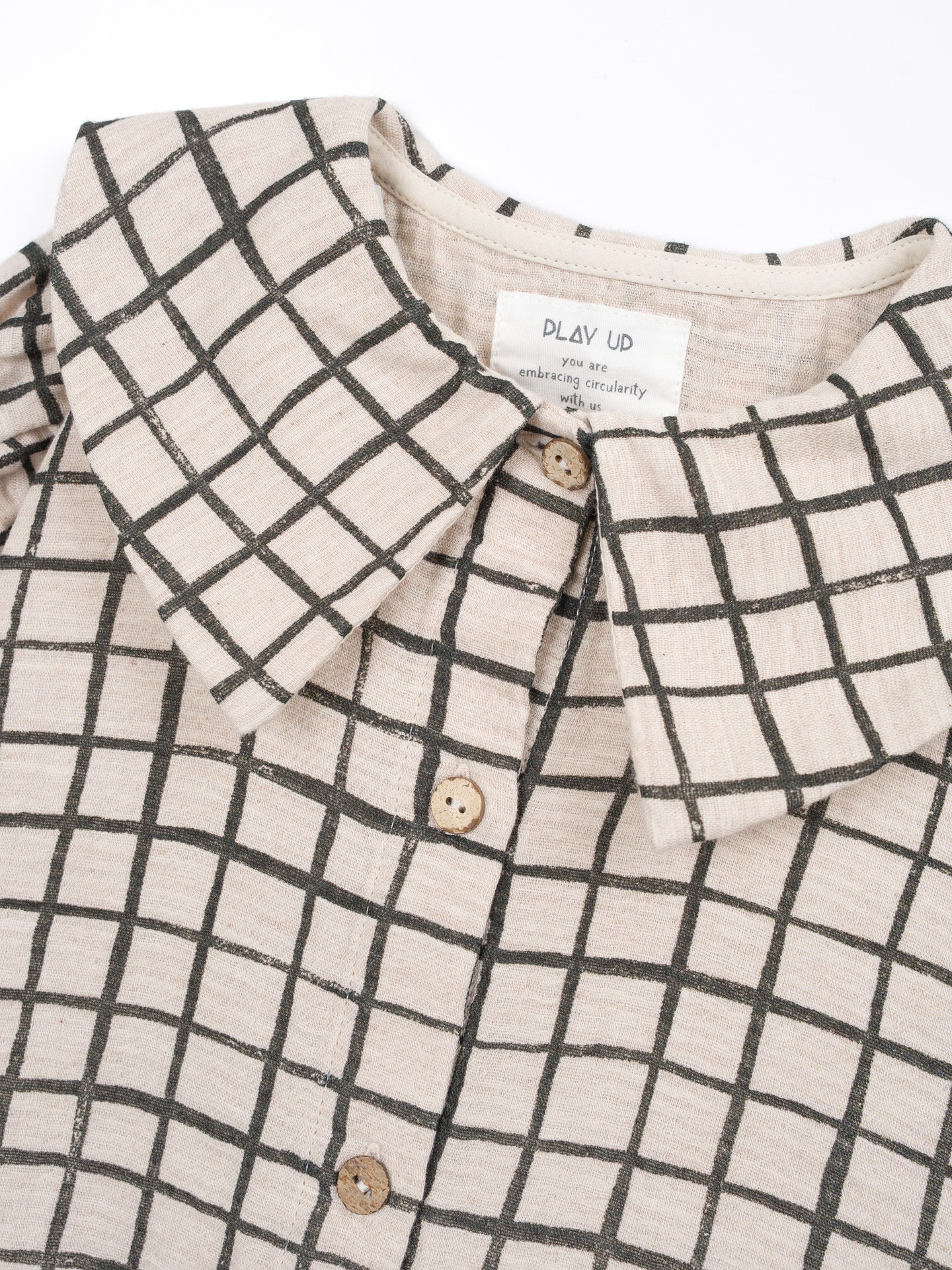 Woven blouse with check pattern