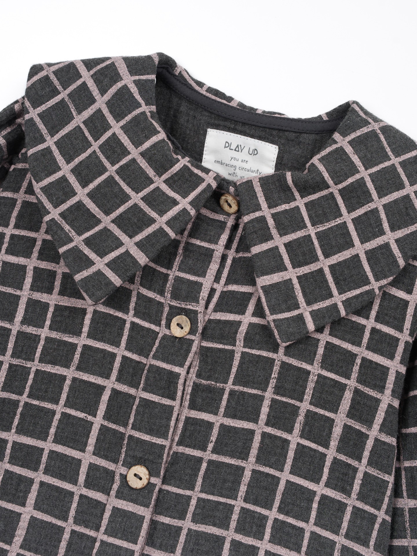 Woven blouse with check pattern