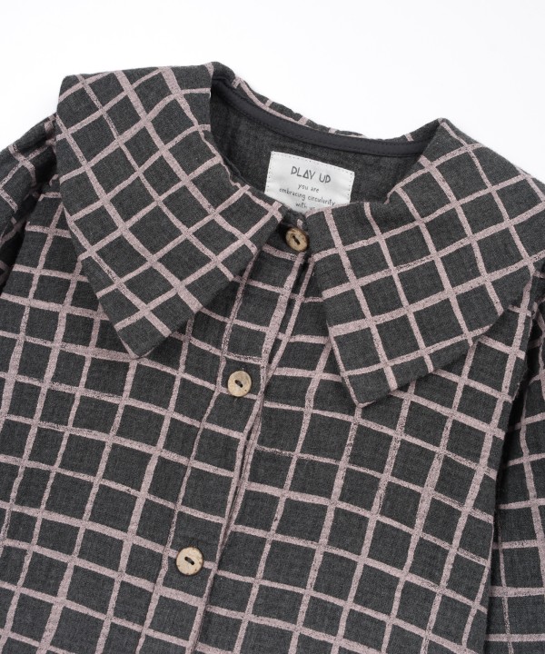 Woven blouse with check pattern