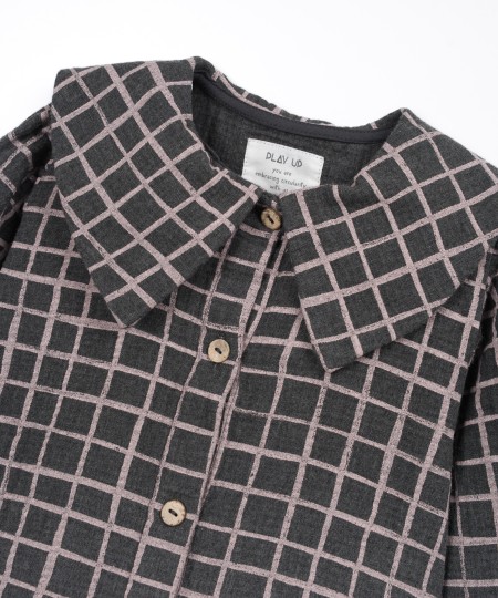 Blusa de tejido con estampado de cuadros