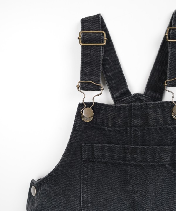 Denim jumpsuit with adjustable straps