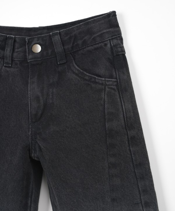 Denim trousers with adjustable waistband