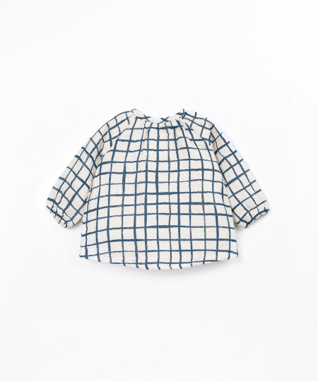 Blusa in tessuto con stampa a quadri
