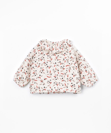 Blouse with print in cotton fabric