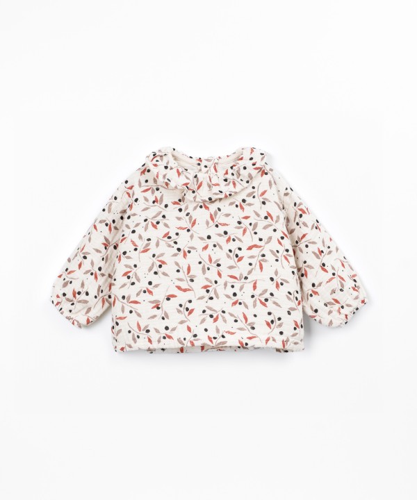 Blouse with print in cotton fabric