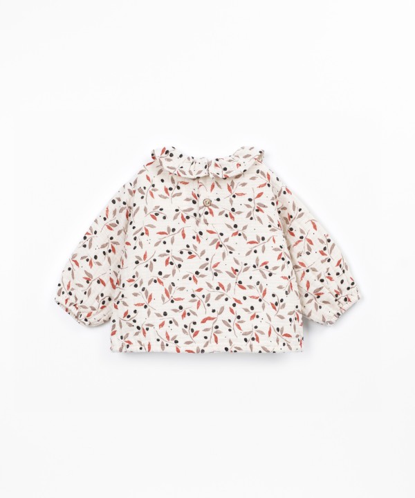 Blouse with print in cotton fabric