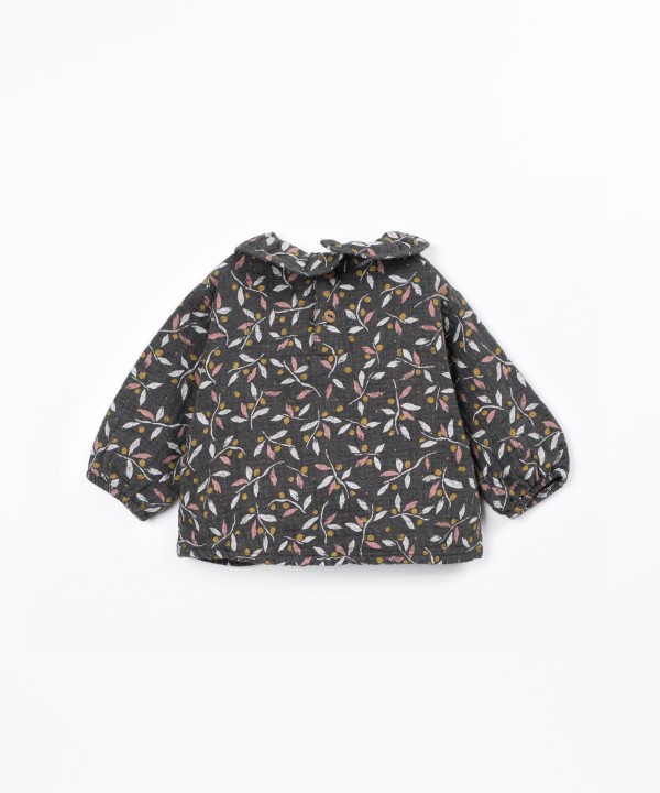 Blouse with print in cotton fabric