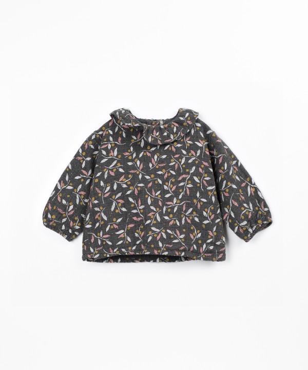 Blouse with print in cotton fabric