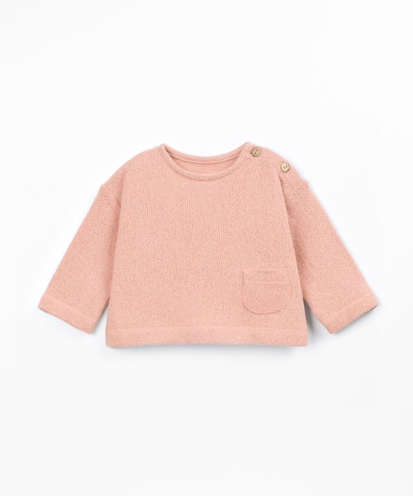 Knitted sweater with cotton and recycled cotton blend