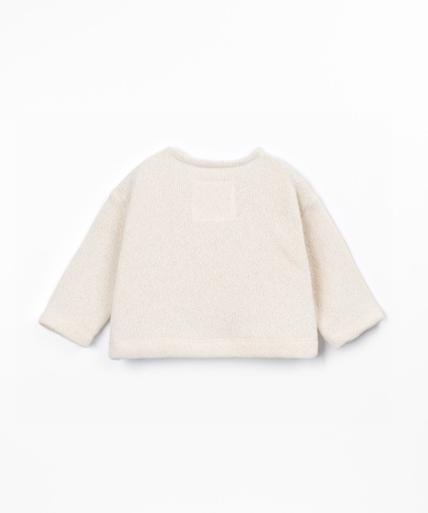 Knitted sweater with cotton and recycled cotton blend
