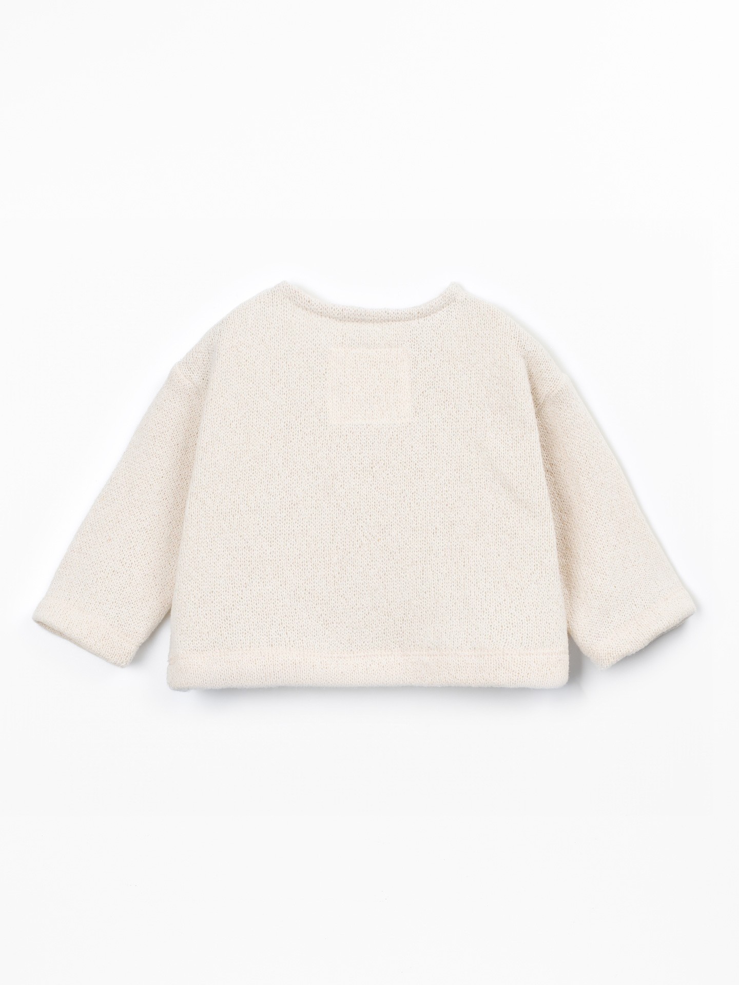 Knitted sweater with cotton and recycled cotton blend