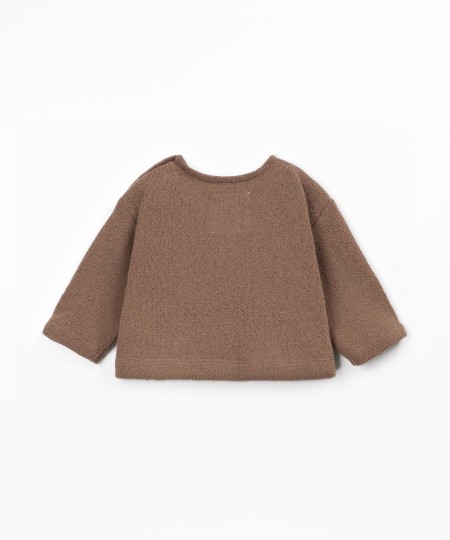 Knitted sweater with cotton and recycled cotton blend