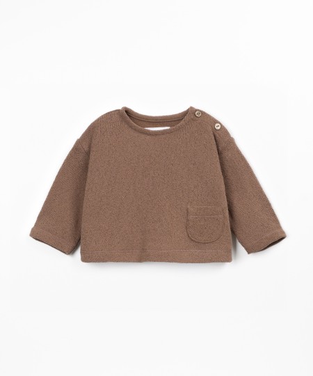 Knitted sweater with cotton and recycled cotton blend