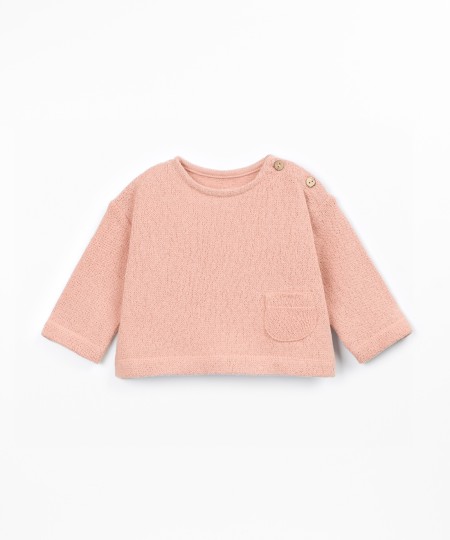 Knitted sweater with cotton and recycled cotton blend