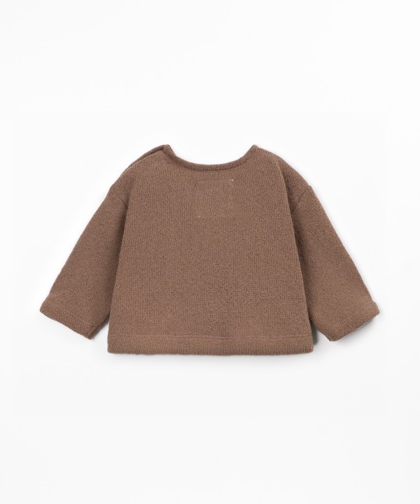 Knitted sweater with cotton and recycled cotton blend