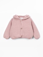 Knitted coat with front opening