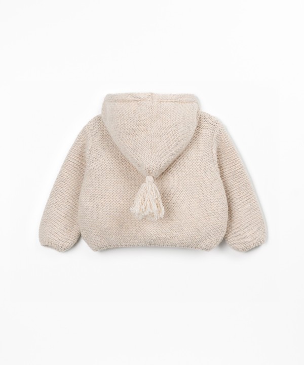 Knit jacket with front opening