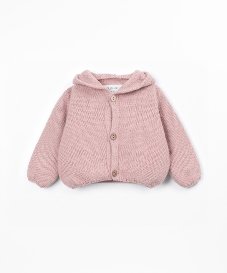Knitted coat with front opening