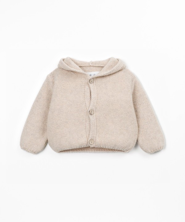 Knit jacket with front opening