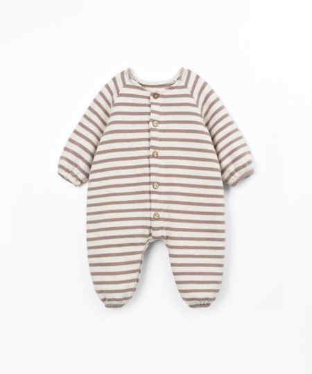 Knit jumpsuit with a mixture of natural and recycled fibers