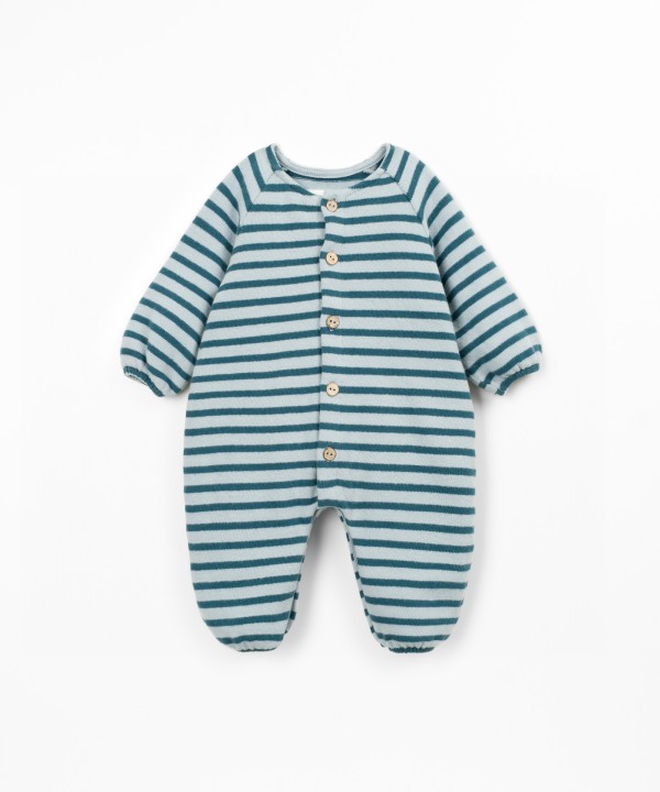 Knit jumpsuit with a mixture of natural and recycled fibers