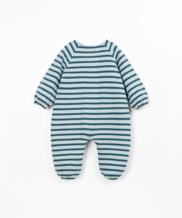 Knit jumpsuit with a mixture of natural and recycled fibers