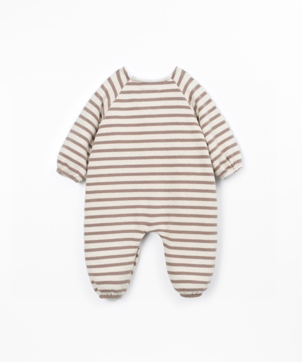 Knit jumpsuit with a mixture of natural and recycled fibers