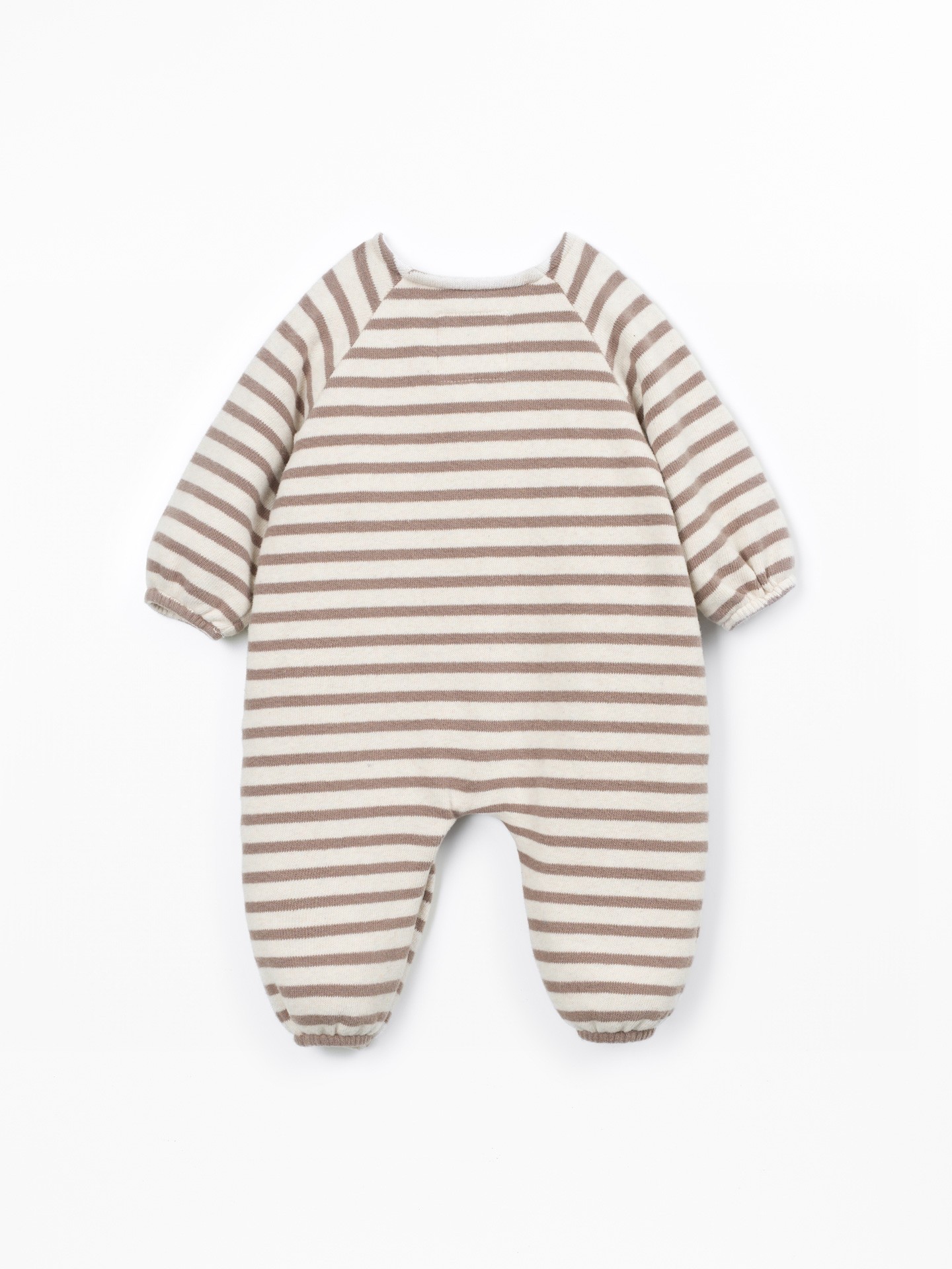 Knit jumpsuit with a mixture of natural and recycled fibers