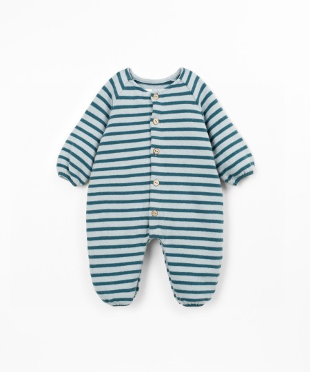 Knit jumpsuit with a mixture of natural and recycled fibers