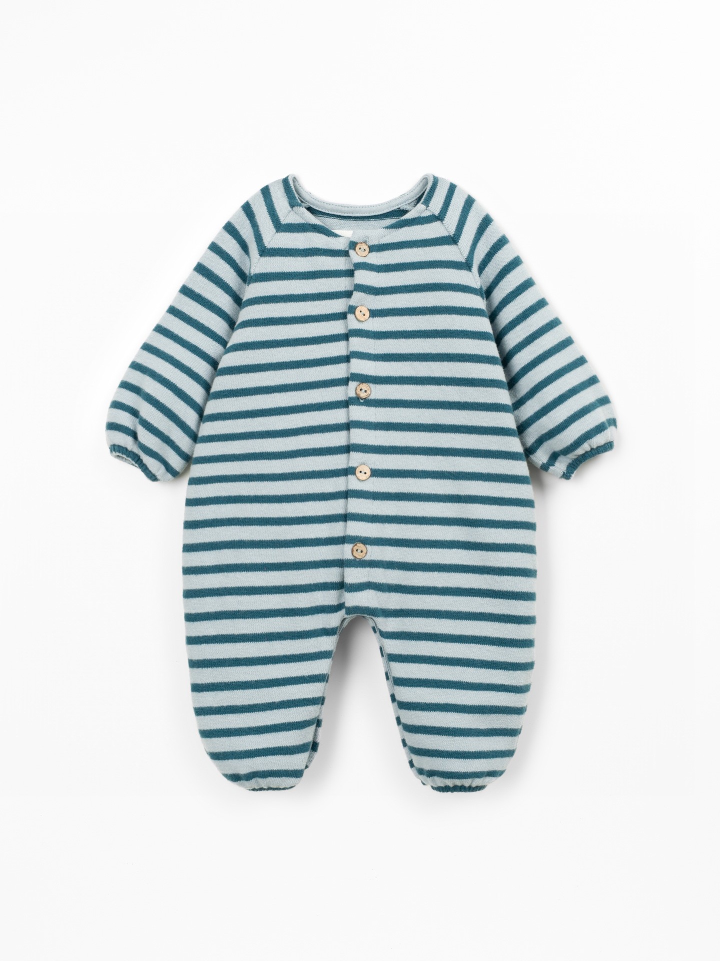 Knit jumpsuit with a mixture of natural and recycled fibers