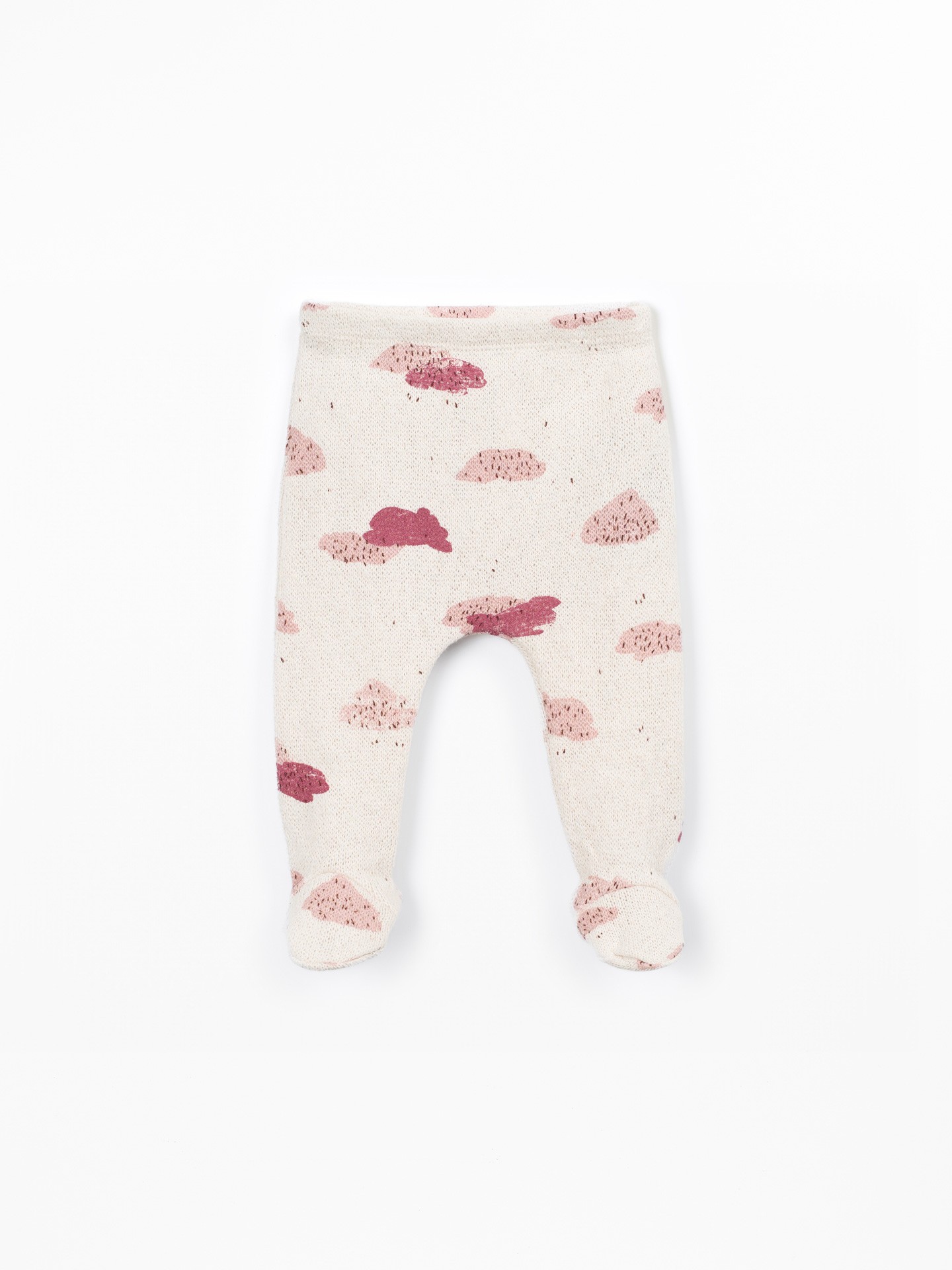 Pantalon en maille avec imprimé nuages